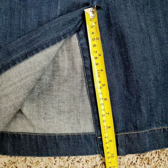 FRENCH CONNECTION 8 Denim Pencil Skirt Button Fly - Picture 7 of 9